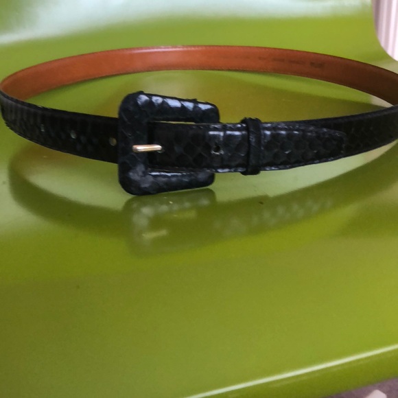 Accessories - Navy blue snake skin belt